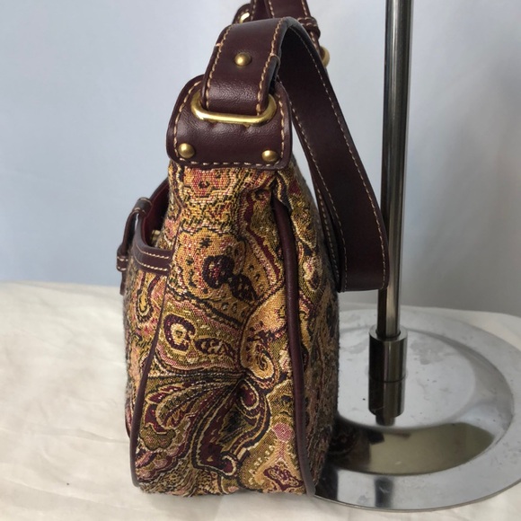 ETIENNE AIGNER Vintage paisley tapestry small shoulder handbag. - Picture 5 of 13